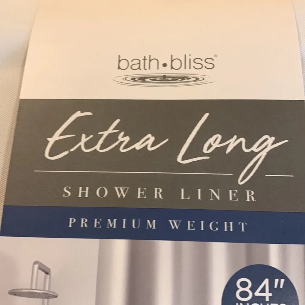 Bath - Bliss shower liner extra long and premium weight NWT